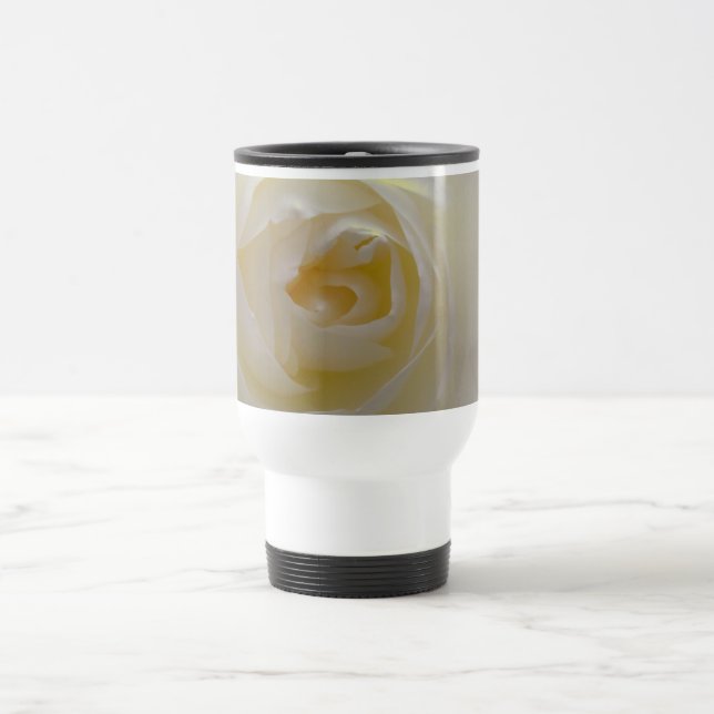 Coupe de Mug de Voyage Rose blanche Belle décorati (Centre)