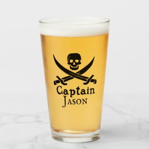 Coupe de verre de capitaine pirate personnalisé