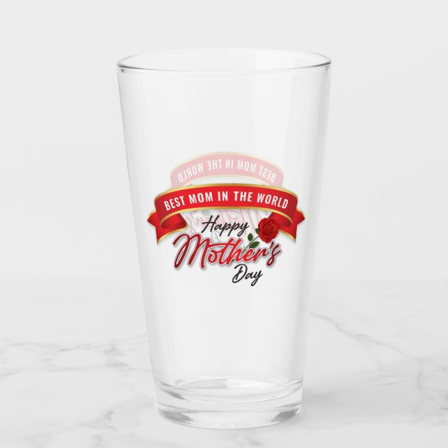 Coupe de verre élégante de la Fête des mères (Devant)