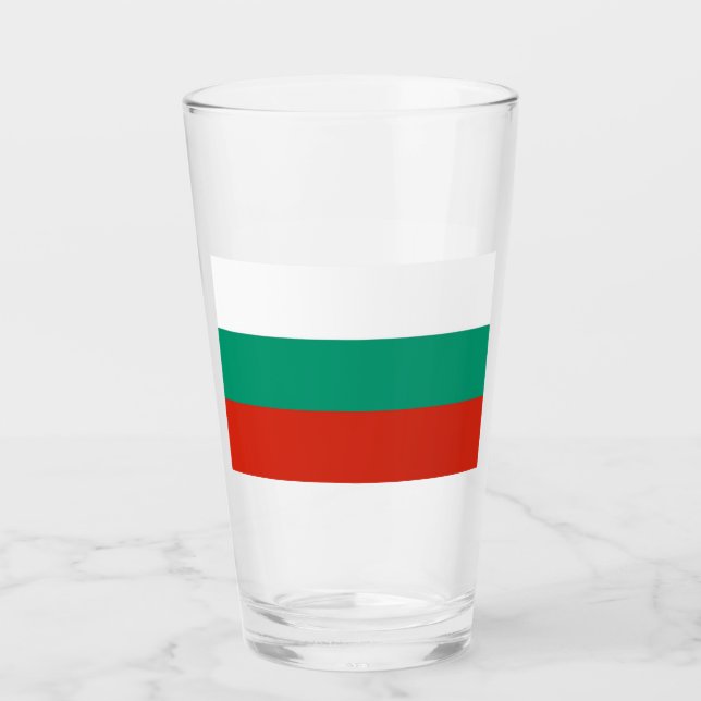 Coupe de verre patriotique avec drapeau de la Bulg (Devant)