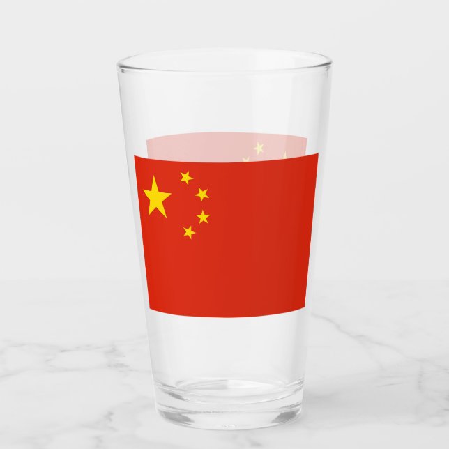 Coupe de verre patriotique avec drapeau de la Chin (Devant)