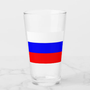 Coupe de verre patriotique avec drapeau de la Russ