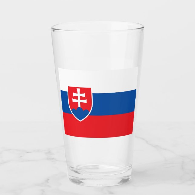 Coupe de verre patriotique avec drapeau de la Slov (Devant)