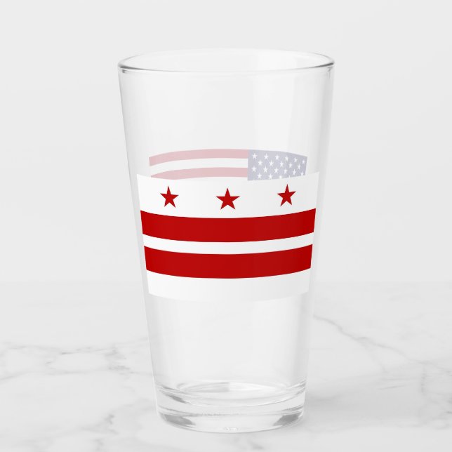 Coupe de verre patriotique avec drapeau de Washing (Devant)