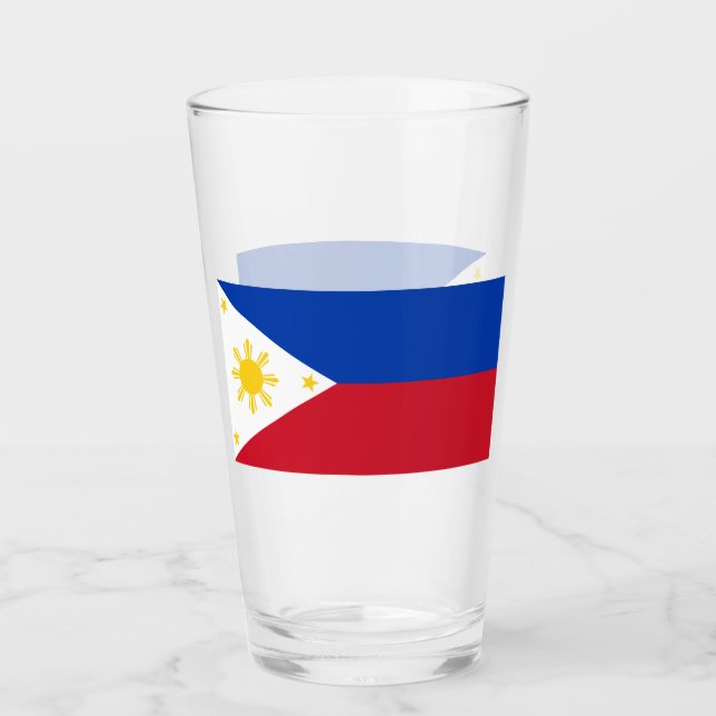 Coupe de verre patriotique avec drapeau des Philip (Devant)