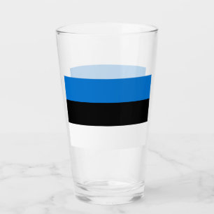 Coupe de verre patriotique avec drapeau d'Estonie