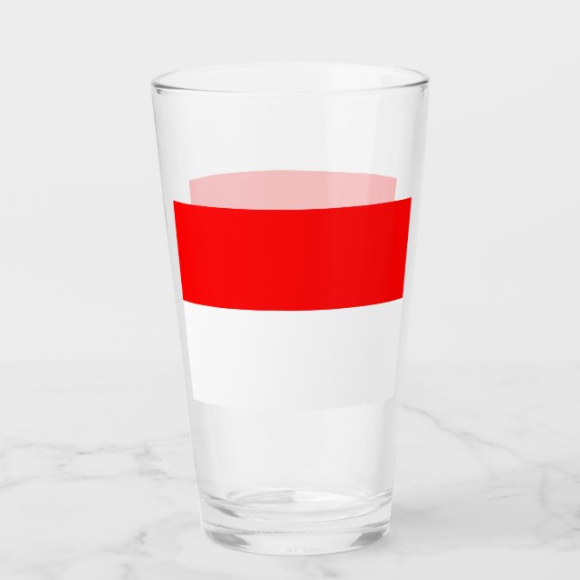 Coupe de verre patriotique avec drapeau d'Indonési (Devant)