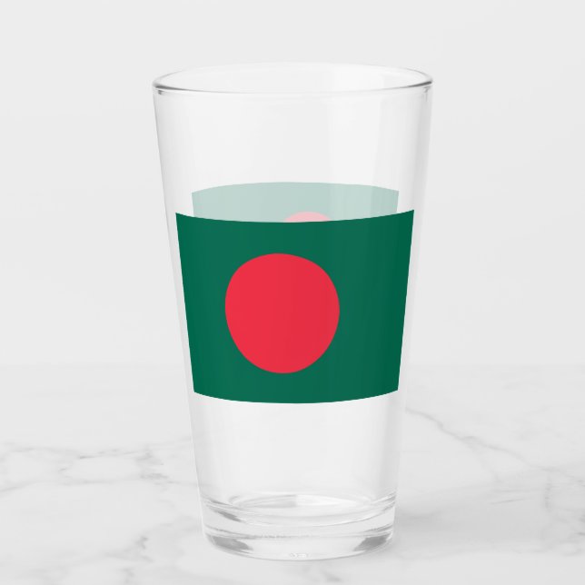 Coupe de verre patriotique avec drapeau du Banglad (Devant)