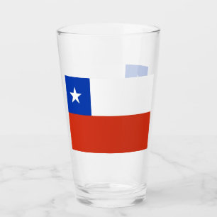 Coupe de verre patriotique avec drapeau du Chili