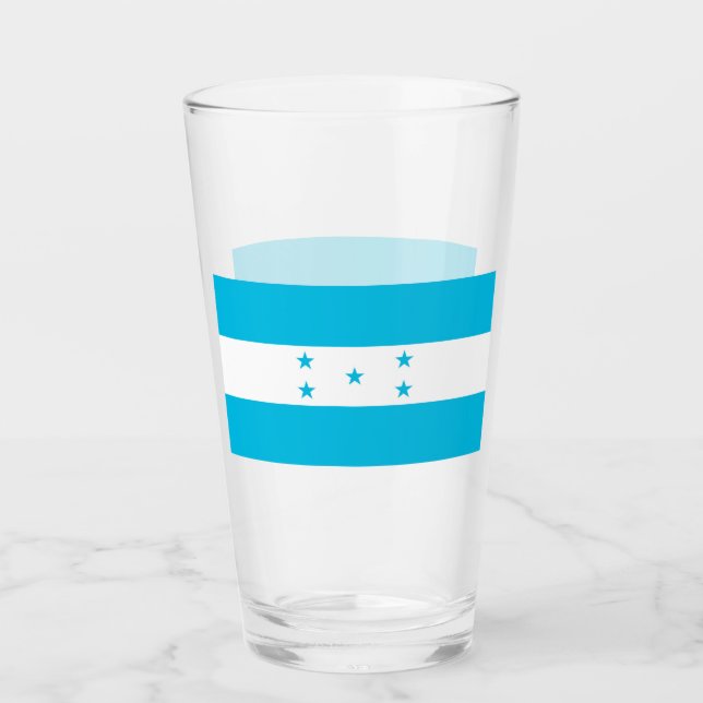 Coupe de verre patriotique avec drapeau du Hondura (Devant)