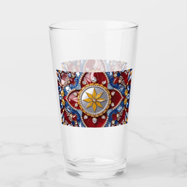 Coupe en verre aux couleurs colombiennes (Devant)