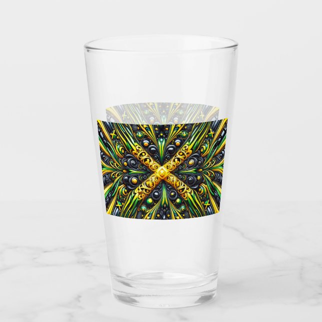 Coupe en verre aux couleurs jamaïcaines (Devant)