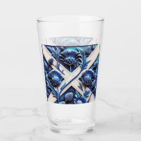 Coupe en verre avec Scottish Thistles Design