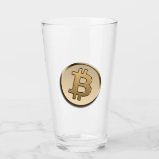 Coupe en verre Bitcoin doré