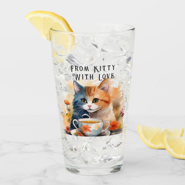 Coupe en verre - Cadeau Kitty (Devant glace)
