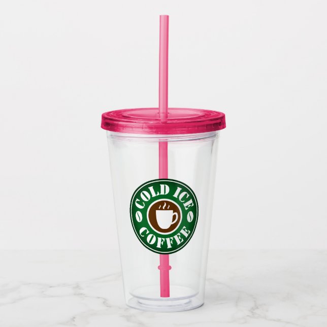 Coupe en verre de verre de café glacé couleur glac (Devant)