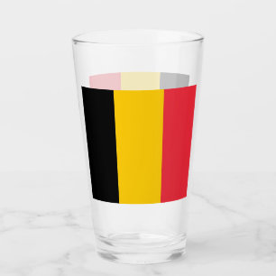 Coupe en verre patriotique avec drapeau de Belgiqu