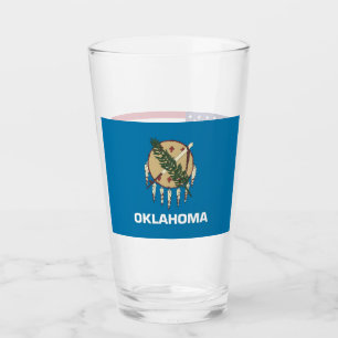 Coupe en verre patriotique avec drapeau de l'Oklah