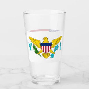 Coupe en verre patriotique avec drapeau des Îles V