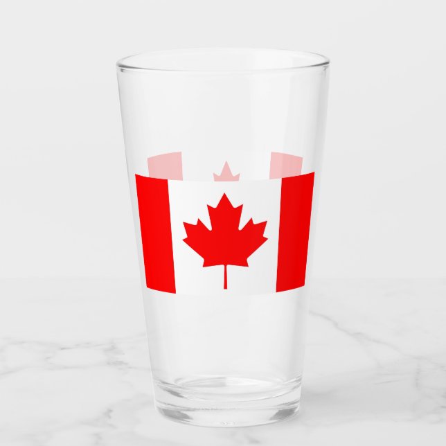Coupe en verre patriotique avec drapeau du Canada (Devant)