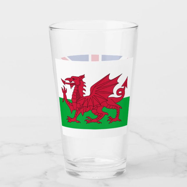 Coupe en verre patriotique avec drapeau du Pays de (Devant)
