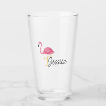 Coupe Flamant rose rose en verre