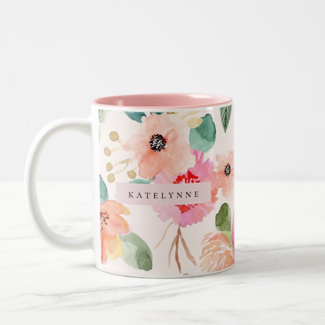 Coupe Floral Aquarelle de café Mug Porcelain Tea C (Gauche)
