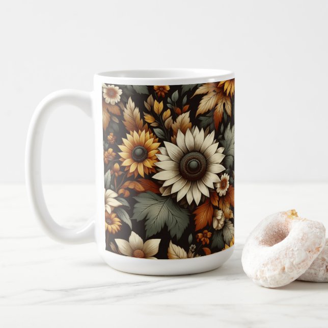 Coupe florale 🌻 tasse de café 15oz (Avec donut)