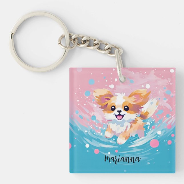 Coupe Papillon Joueuse : Tache de rose et de bleu (Devant)