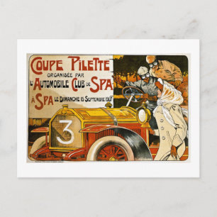 Coupe Pilette Vintage Spanisches Automobilplakat Postkarte