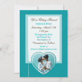 Coupels Foto Aquamarin Elegante Hochzeit Einladung