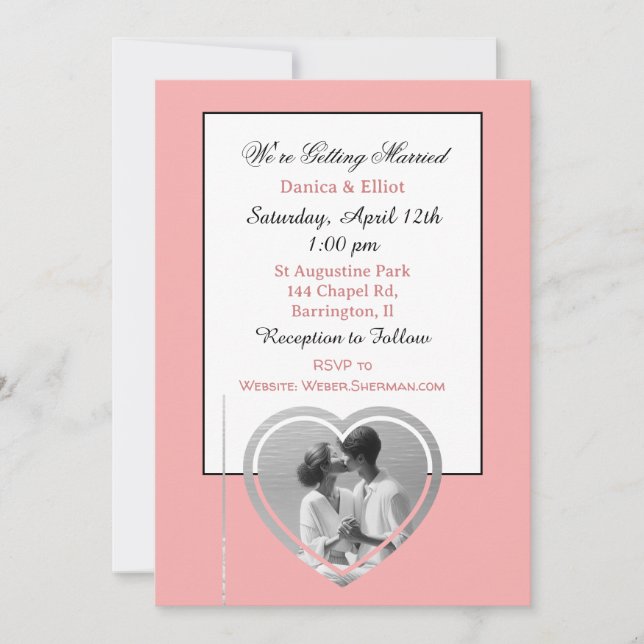 Coupels Minimalistisches Foto Elegant Wedding Invi Einladung (Vorderseite)