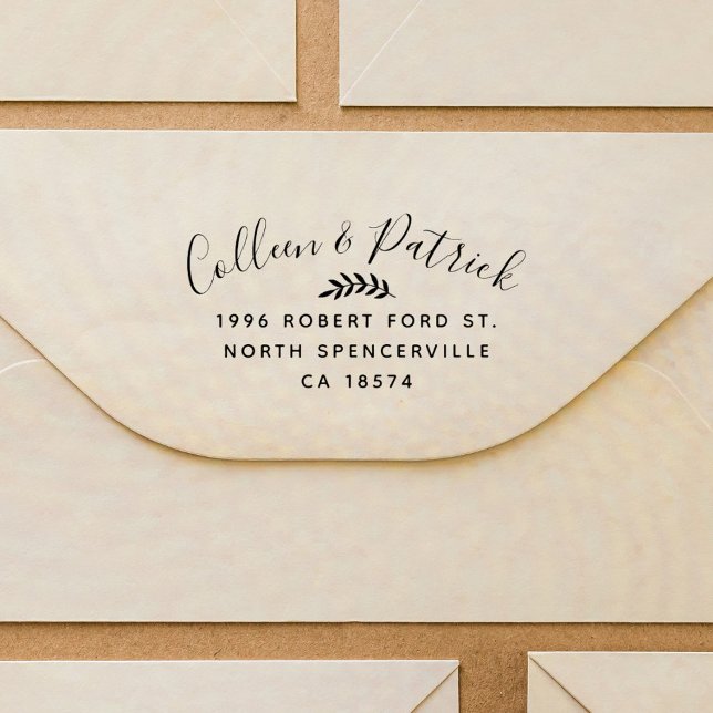 Coupels Namen Elegante Script-Rücksendeadresse Gummistempel (Von Creator hochgeladen)