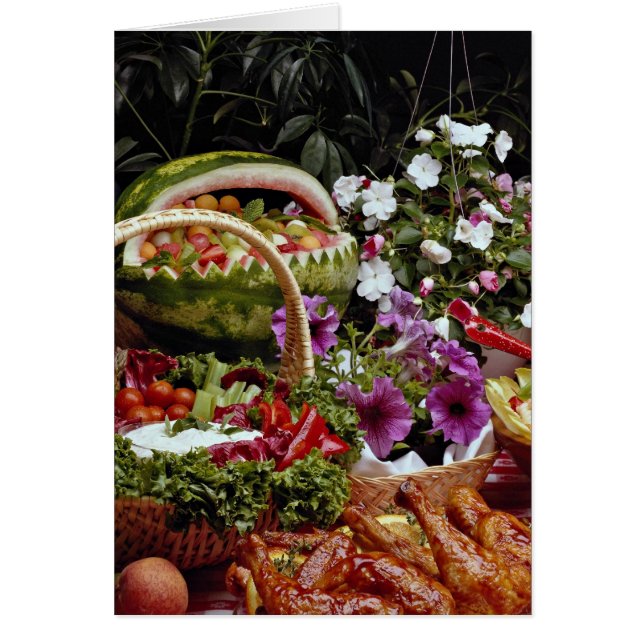 Couper le panier de fruits de pastèque avec des fl (Devant)