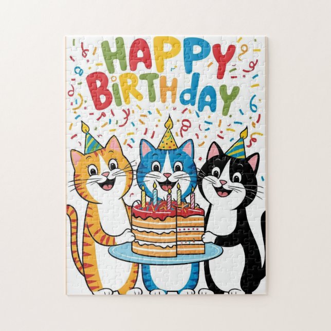 Coupes de puzzle Bonne carte d'anniversaire (Vertical)