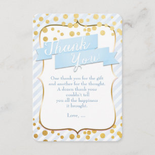 Coupes et escargots Carte de remerciements Blue & 