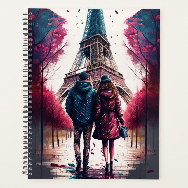 Couple à Paris à la Tour Eiffel en automne (Devant)