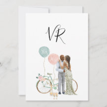 Couple afro-américain illustré Save The Date