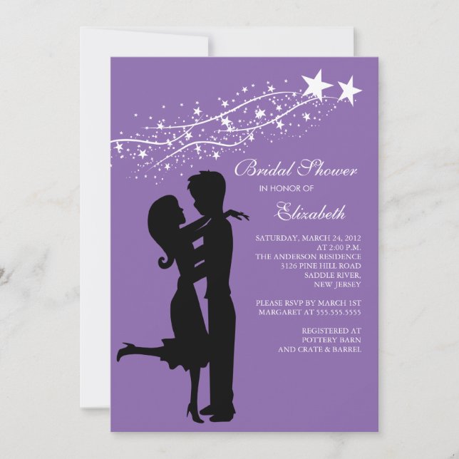 Couple amoureux de la douche nuptiale Invitation V (Devant)