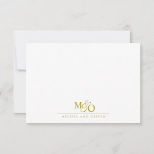 Couple Ampersand Monogram Gold Mitteilungskarte