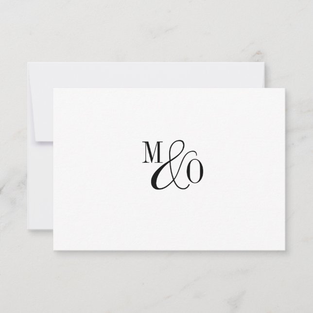 Couple Ampersand Monogram Mitteilungskarte (Vorderseite)