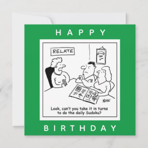 Couple Argue über Sudoku Cartoon Karte