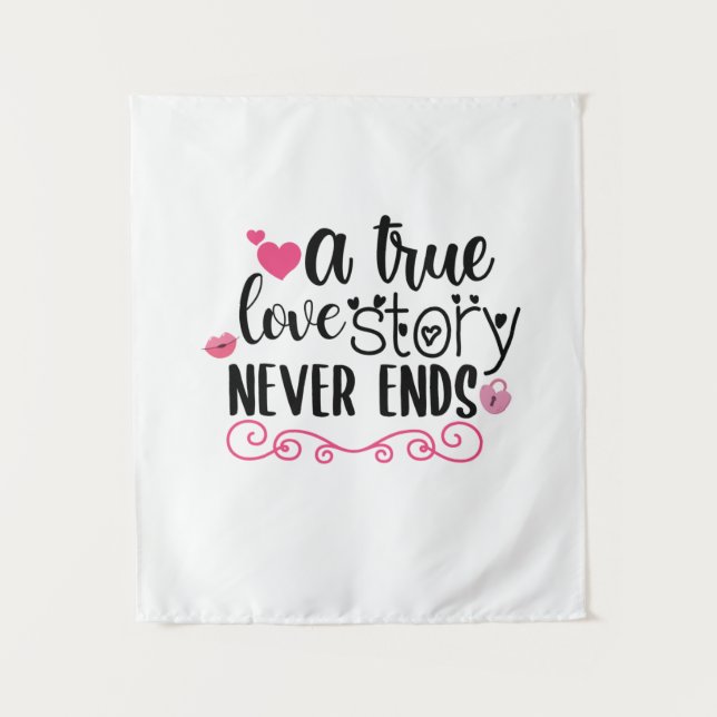 Couple Art A True Love Story endet nie Wandteppich (Vorderseite)