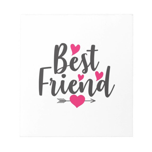 Couple Art Heart Best Friend Notizblock (Vorderseite)