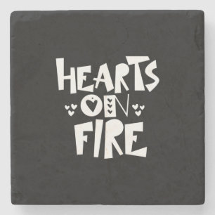 Couple Art hört auf Feuer Steinuntersetzer