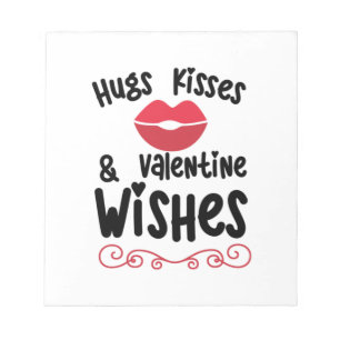 Couple Art Hugs Kisses and Valentine Wishs Notizblock