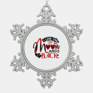 Couple Art I Liebe Schneeflocken Zinn-Ornament