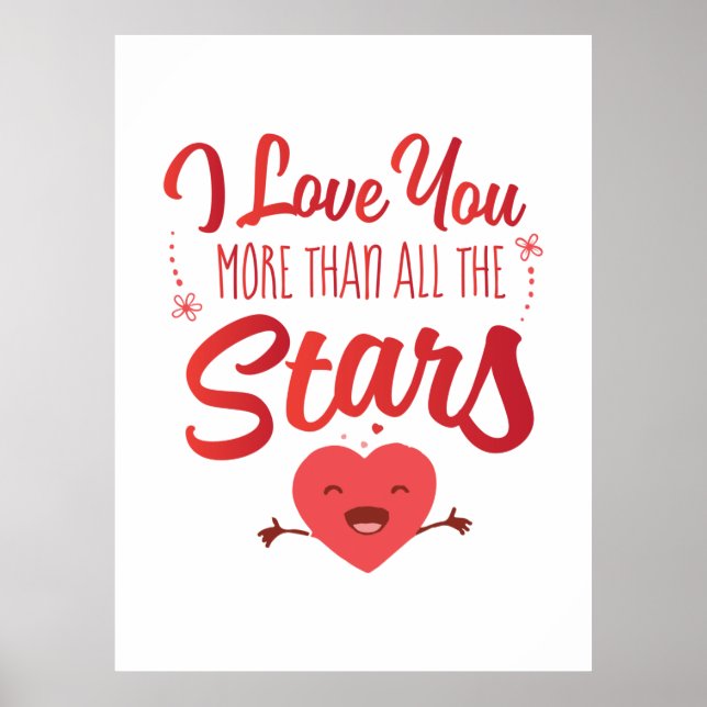 Couple Art I Liebe Sie mehr als alle Sterne Poster (Vorne)