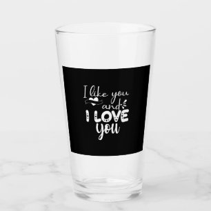 Couple Art I like You und I Liebe You Glas