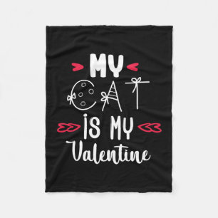 Couple Art meine Katze ist mein Valentine Fleecedecke